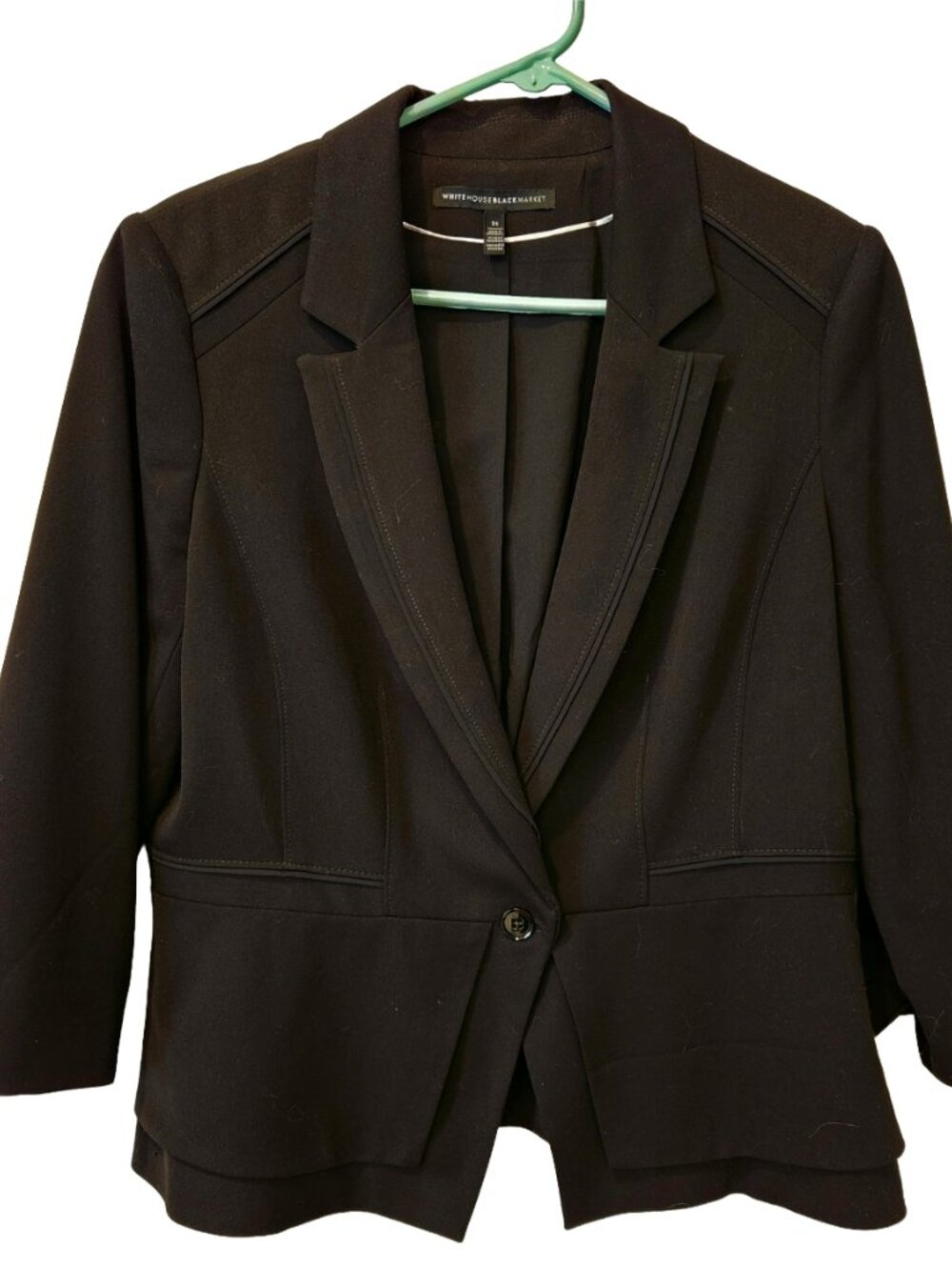 White House Black Market fitted  black blazer with peplum hem - Size 14